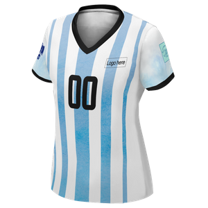 Camisa de futebol feminina profissional personalizada para a Copa do Mundo da Argentina com nome