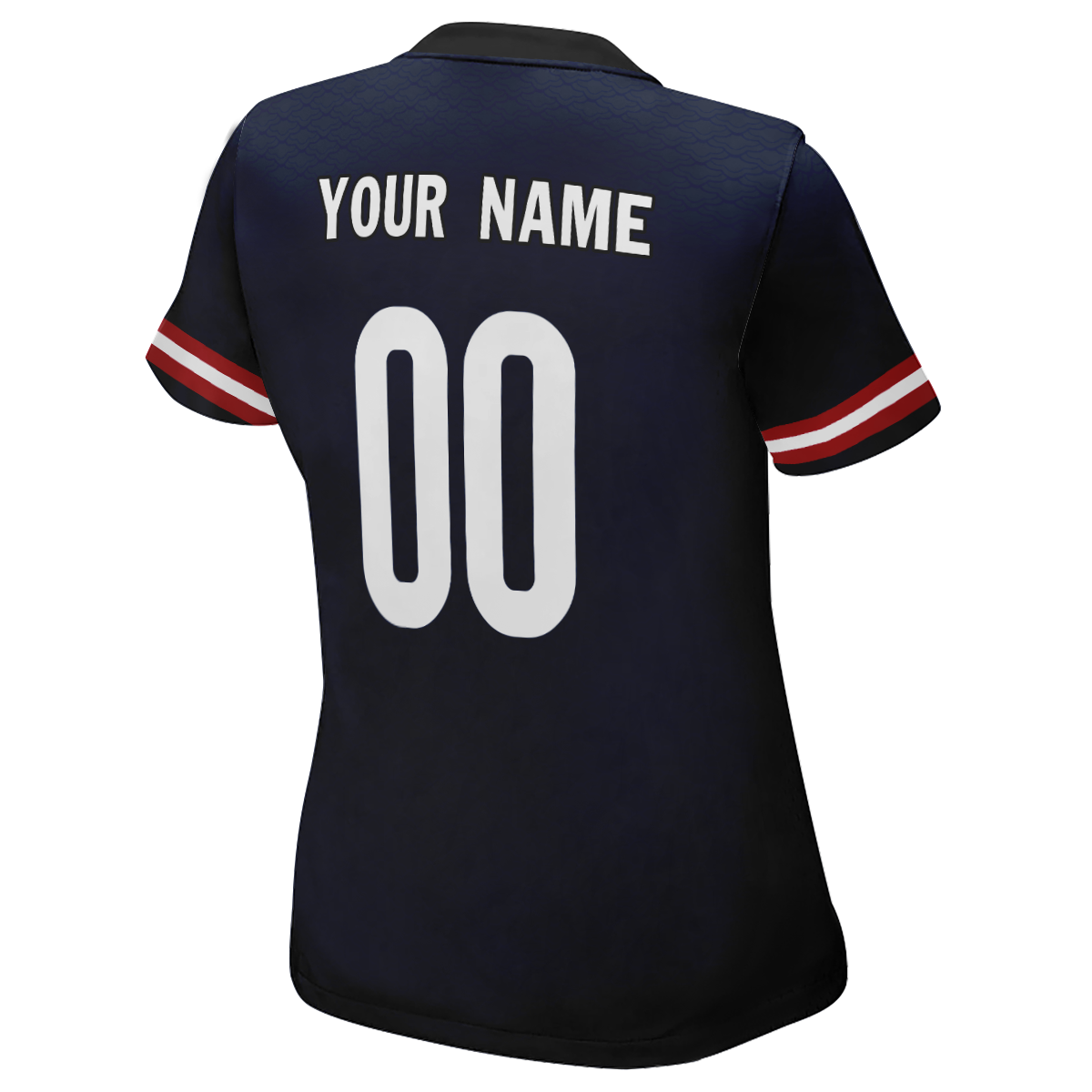 Camisa de futebol feminina folgada personalizada para a Copa do Mundo dos EUA com nome