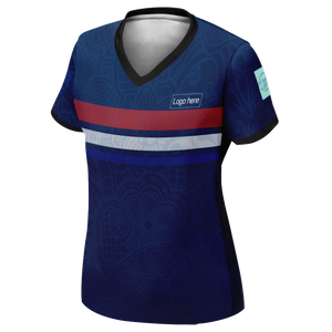 Camisa de futebol feminina legal da Copa do Mundo da França personalizada com logotipo